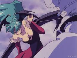 The world is a dark, brooding place populated by humans, but ruled in reality by powerful beings known as the darkstalkers, and there is constant conflict between them as they try to determine who is the most powerful of them all. Morrigan Aensland Night Warriors Darkstalkers Revenge Anime 319 Azumi Moe