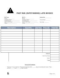 Free Past Due Outstanding Late Invoice Word Pdf Eforms
