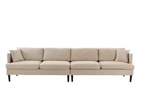 Rich italian velvet fabrics, textured chenille fabric sofas, to brightly coloured on trend fabrics. Mid Century Extra Large Linen Fabric Sofa Living Room Couch Beige Walmart Com Walmart Com