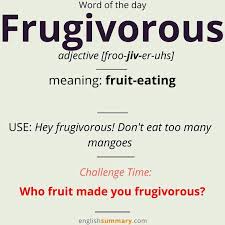 Frugivorous Fruit Eating Good Vocabulary Words Interesting English Words English Vocabulary Words
