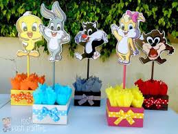 Baby Looney Tunes Baby Shower Or 1st Birthday Inspired By Baby Looney Tunes Centerpieces Favors For Guest Looney Tunes Party Bird Baby Shower Baby Looney Tunes