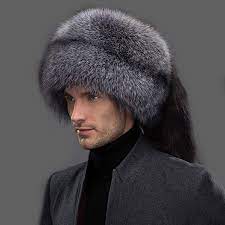 Ursfur Winter Mens Russian Ushanka Hat Real Leather Fox Fur Trapper Cap Fur Hat Outfit Ushanka Hat Fur Trapper