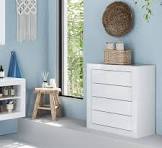 Commode 4 tiroirs 70 cm BERGAME pour salle de bain en blanc ...