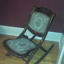 Vintage folding rocking chair tapestry sewing nursery victorian wooden rocker. Best Antique Folding Rocking Chair Bought At One Of The Areas Antiques Store For Sale In Columbus Georgia For 2021