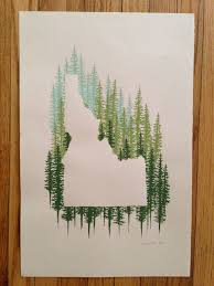 Idaho State Print Pine State Map Silhouette Etsy Art State Art Art Design