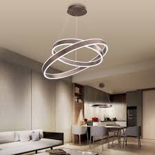 Brown Ring Pendant Lighting Modern 1 2 3 Light Led Metal Ceiling Chandelier For Foyer Beautifulhalo Com