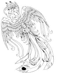 Phoenix B W By Kissy Face D8i60ux Jpg 1 275 1 650 Pixeles Bird Coloring Pages Harry Potter Coloring Pages Dragon Coloring Page
