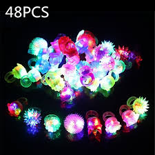 48 Pack Light Up Rings Party Favors For Kids Flashing Led Toys Glow In The Dark Party Supplies Ibu Geek