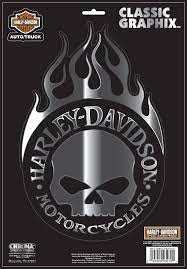 Harley Davidson Willie G Skull With Flames Decal Large Harley Davidson Crafts Harley Harley Davidson Art