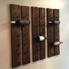 If using old wood, start by checking the pieces for old nails using a metal detector and pull them out before they damage any of the tools for the project. Rustic 6 Bottle Barn Wood Wine Rack Made From Reclaimed Wood Diy Wine Rack Wine Rack Design Wine Rack Wall