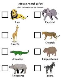 Safari Hunt Check List For Kids Jungle Theme Activities Safari Activities Safari