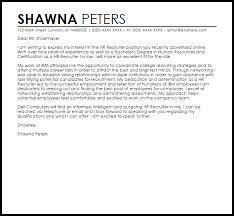 · complement the information in your resume with an emotional and likable story. Hr Recruiter Cover Letter Sample Cover Letter Templates Examples