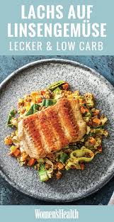 Lachs Auf Linsen Gemuse Rezept Fisch Rezepte Gesund Rezepte Linsenrezepte