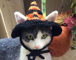 Sombrero De Bruja Para El Gato Traje Del Animal Domestico Etsy Pet Costumes Pet Costumes Cat Pet Halloween Costumes