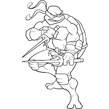 Een ninja krijger in de strijd. Kleurplaat Ninja Turtles 1046