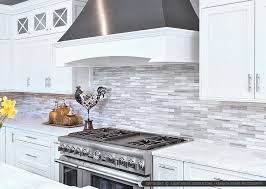 White Modern Subway Marble Mosaic Contemporary Design Style Backsplash For White Cabinets White Modern Kitchen Trendy Kitchen Backsplash