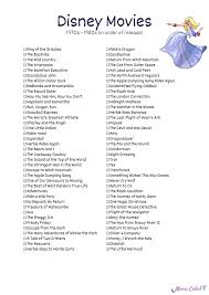 Free Disney Movies List Of 400 Films On Printable Checklists Disney Movies List Disney Movies To Watch Movie List