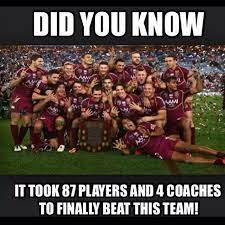 As the fierce state of origin rugby league rivalry between the new south wales blues and queensland maroons builds in lead up to wednesday night's series opener in melbourne, so too does the battle of the memes. Stateoforigin Qld Qlder Maroons Maroonsfest Nsw Blues Nrl Memes Rugby Memes Rugby Funny