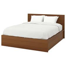 Malm Cadre Lit Coffre Teinte Brun Plaque Frene Ikea Furniture Bed Home Decor