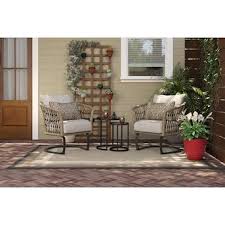 Style Selections Avery Station Set Of 2 Dark Brown Woven Metal Conversation Chair S With Off White Cushioned Seat Lowes Com In 2020 Conversation Set Patio Seating White Cushions