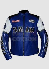 Yamaha Blue And White Racing Motorcycle Leather Jacket Jackets White Leather Jacket Team Jackets