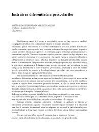 Sa raspunda de incarcarea la capacitate a formatiilor de lucru din cadrul sectorului coordonat, functie de sarcinile de. Instruirea Diferentiata A Prescolarilor
