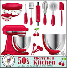 50 S Cherry Red Kitchen Instant Download Digital By Irrationalarts 4 95 Red Kitchen Kitchen Aid Cherry Kitchen