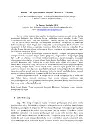 Pdf Border Trade Agreement Dan Integrasi Ekonomi Di Perbatasan