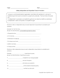 Englishlinx Com Clauses Worksheets Dependent And Independent Clauses Scientific Method Worksheet Sentence Fragments