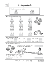Adding Decimals Math Worksheets Adding Decimals 4th Grade Math Worksheets