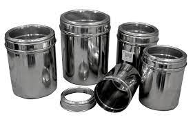 4.7 out of 5 stars with 34 ratings. Dynore Stainless Steel Kitchen Storage Canisters With See Through Lid Set Of 5 500 750 1000 1250 1500 Ml Respectively Buy Online In Cayman Islands At Cayman Desertcart Com Productid 64660110