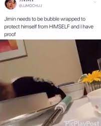 Bubble Wrap The Mochi He Is Soft And Easily Hurt Video Bts Jimin Kpop Memes Bts Bts Playlist