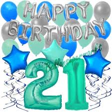Liebe sissi, mir ist aufgefallen, dass ich dir immer nur zum todestag oder geburtstag schreibe. 34 Teiliges Geburtstagsdeko Set Mit Luftballons Happy Birthday Aquamarin Zum 21 Geburtstag
