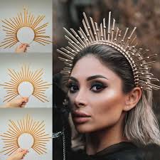 Corona de Tiara barroca Halocrown María, diadema de diosa del sol, tocado  con pinchos, griego