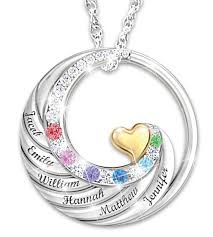 A Mother S Heart Holds Her Family S Love Forever Necklace Mother Jewelry Family Birthstone Necklace Mom Jewelry