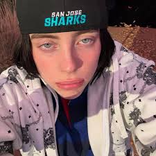 Billie Eilish repping the San Jose Sharks 🦈