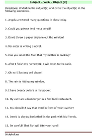 Subject Verb Object Worksheets In 2020 Subject And Verb Subject Object Verb Worksheets