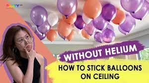 Again, use fishing line/ribbon/twine to tie a generous loop around the balloon garland. How To Make Balloon Float Without Helium Youtube