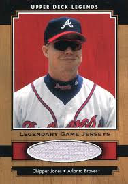 And considering how great a player chipper was, there's no real surprise about that. Chipper Jones 2001 Upper Deck Legendary Game Jersey Card Psm