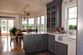 grey kitchen cabinets white appliances