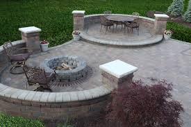 4 to 6 inches of paver base behind the blocks; Brick Garden Fire Pit Novocom Top