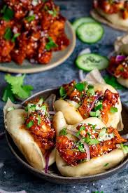 Korean Chicken Bao Foft And Fluffy Steamed Mini Bao Buns Filled With Crispy Korean Chicken With Full Step By Step Instructions Recipes Food Korean Chicken