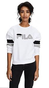 Black And White Sweatshirt Womens Fila Women S Newton Sweatshirt White Grey Heather Black Sneakersletstalkfashion Fashion Clothes Women Womens Clothing Websites Fashion