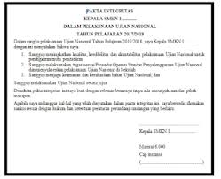 Pada ketentuan pasal 1 angka 1 permen panrb 49/2011, diterangkan bahwa dokumen pakta integritas adalah dokumen. Contoh Pakta Integritas Pelaksanaan Un Terbaru Panduandapodik Id