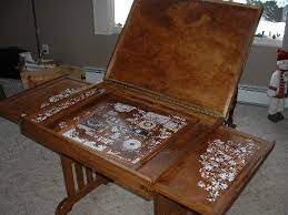 Pin By J M On Furniture Etc Puzzle Table Puzzle Storage Jigsaw Puzzle Table