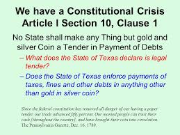 (4) in imposing restrictions in the interest of the security of the federation or any part thereof or public order under clause (2) (a), parliament may pass law prohibiting the questioning of any matter, right, status. The Dollar The Constitutional Guarantee Of The Value Of Our Money Wealth Ppt Download