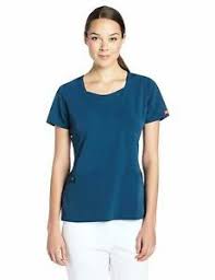 Details About Dickies Scrubs Womens Xtreme Stretch Junior Fit Mock Wrap Top