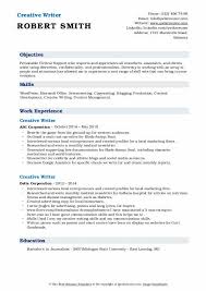 Check spelling or type a new query. Creative Writer Resume Samples Qwikresume