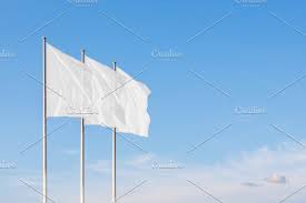 Download Three White Corporate Flags White Flag Cloudy Sky Mockup