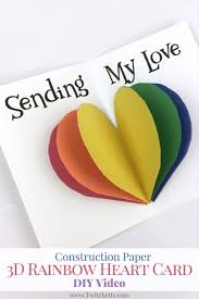 Start by folding the cardstock to create a card base. Watch How To Make An Easy Rainbow Heart Card For Your Loved One Twitchetts